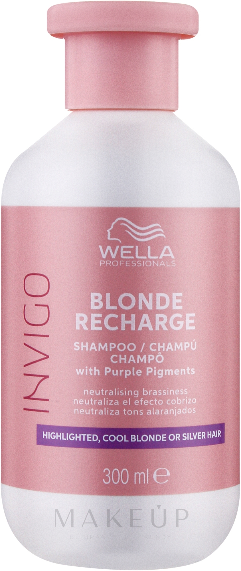 Shampoo gegen Gelbstich für kühle Blondtöne - Wella Professionals Invigo Blonde Recharge Color Refreshing Shampoo — Bild 300 ml