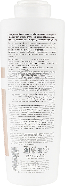Shampoo für mehr Glanz mit Arganöl und Ceramiden - Lisap Top Care Repair Elixir Care Shining Shampoo — Bild N2