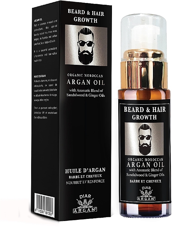 Arganöl für Haar- und Bartwuchs - Diar Argan Beard & Hair Growth Argan Oil — Bild N1