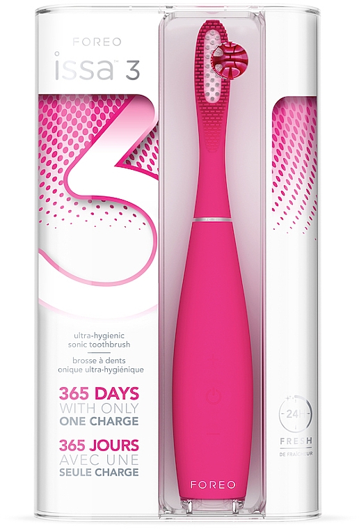 Elektrische Schallzahnbürste - Foreo ISSA 3 Ultra-hygienic Silicone Sonic Toothbrush Fuchsia — Bild N1
