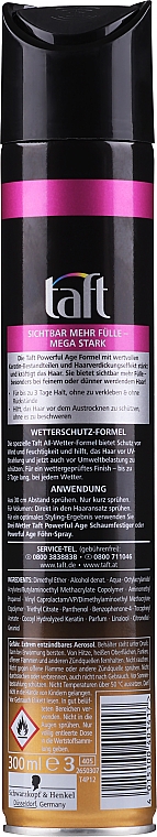 Haarlack "Powerful Age" Mega starker Halt - Schwarzkopf Taft Powerful Age Hairspray — Bild N2
