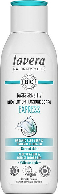 Körperlotion mit Bio-Aloe Vera und Jojobaöl - Lavera Basis Sensitiv Express Aloe Vera & Jojoba Body Lotion — Bild N1