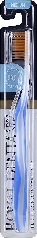 Zahnbürste mittel mit Gold-Nanopartikeln blau - Royal Denta Gold Medium Toothbrush — Bild N1