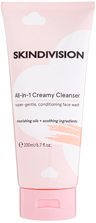 Gesichtsreinigungscreme-Schaum mit Gurkenextrakt, Kokosnuss- und Süßmandelöl - SkinDivision All-in-1 Creamy Cleanser — Bild N1