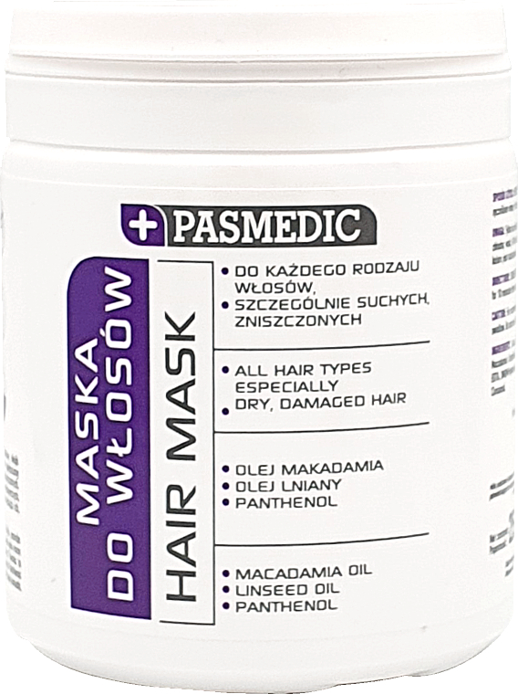 Haarmaske mit Macadamiaöl und Leinsamenöl - Pasmedic Hair Mask — Bild N1