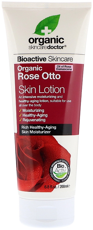 Feuchtigkeitsspendende Anti-Aging Körperlotion mit Rosenöl - Dr. Organic Bioactive Skincare Rose Otto Skin Lotion — Bild N1