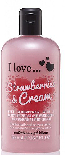 Badeschaum und Duschcreme "Strawberries & Cream" - I Love... Strawberries & Cream Bubble Bath And Shower Creme — Bild N1