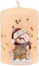 Düfte, Parfümerie und Kosmetik Dekorative Stumpenkerze Teddy 7x10 cm sandfarben - Artman Teddy Candle