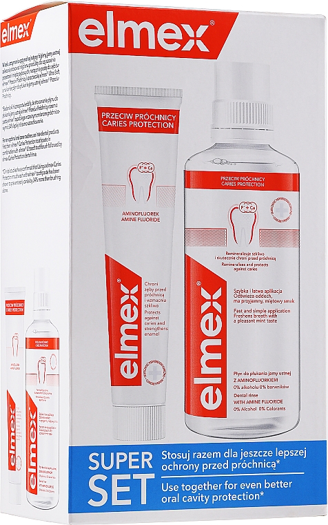 Zahnpflegeset Kariesschutz - Elmex Mouthwash Carriers Protection (Zahnspülung 400ml + Zahnpasta 75ml) — Bild N1