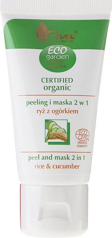 Bio Peeling-Maske für Gesicht mit Reis- und Gurkenextrakt - Ava Laboratorium Eco Garden Certified Organic Peeling & Mask Rice & Cucumber — Bild N2