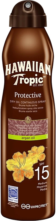 Sonnenöl SPF 15 - Hawaiian Tropic Protective Argan Oil Spray SPF 15 — Bild N1