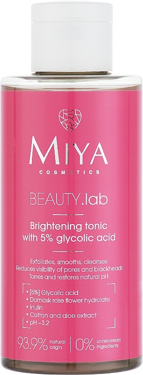 Aufhellendes Gesichtstonikum mit 5% Glykolsäure - Miya Cosmetics Beauty Lab Tonik — Bild N1