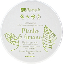 Düfte, Parfümerie und Kosmetik Pflegende Handcreme mit Minze und Zitronenöl - La Saponaria Hand Cream Mint and Lemon