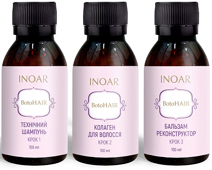 Haarset Botox für 4 Behandlungen - Inoar BotoHair (shmp/100ml + collagen/100ml + balm/100ml) — Bild N8