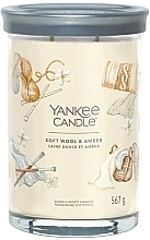 Duftkerze im Glas Weiche Wolle und Bernstein 2 Dochte - Yankee Candle Soft Wool & Amber Singnature — Bild N1