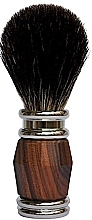Rasierpinsel reines Dachsholz, Palisander-Silber, verchromt - Golddachs Shaving Brush Pure Badger Palisander Silver Chrome Plated — Bild N1