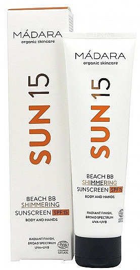 Sonnenschutzcreme für den Körper SPF15 - Madara Cosmetics Sun15 Beach BB Shimmering Sunscreen SPF15 — Bild N1
