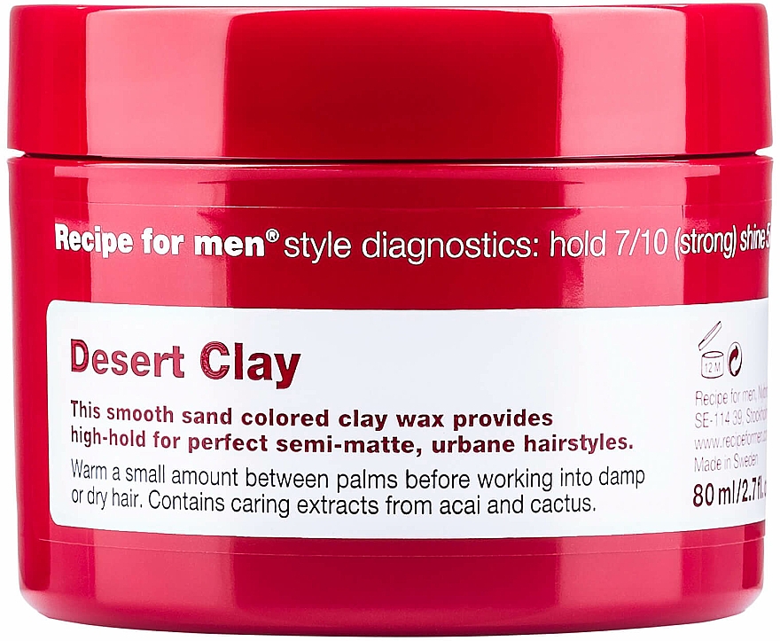 Haarwachs für Männer Starker Halt - Recipe for Men Desert Clay Wax — Bild N1
