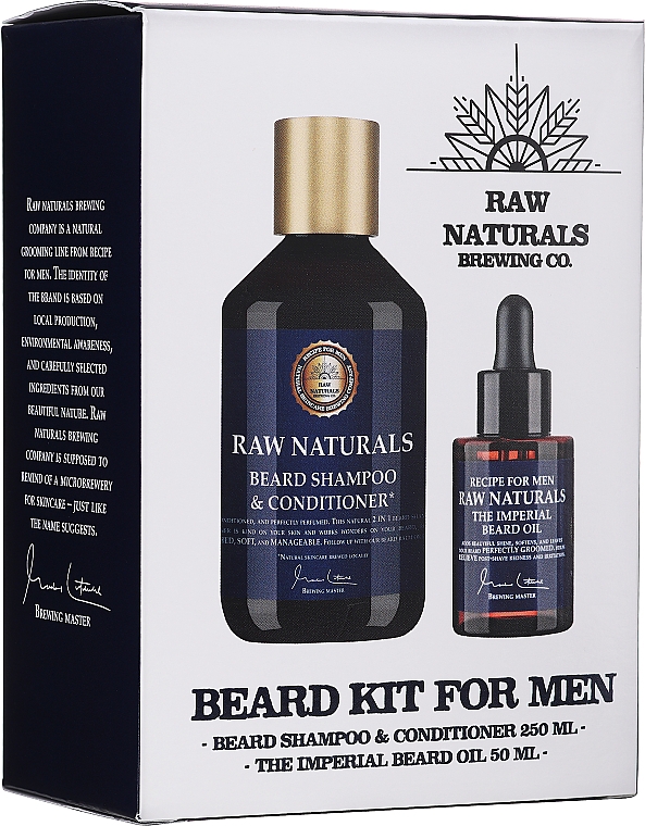 Bartpflegeset - Recipe For Men RAW Naturals Beard Kit For Men (Bartshampoo 250ml + Bartöl 50ml) — Bild N1