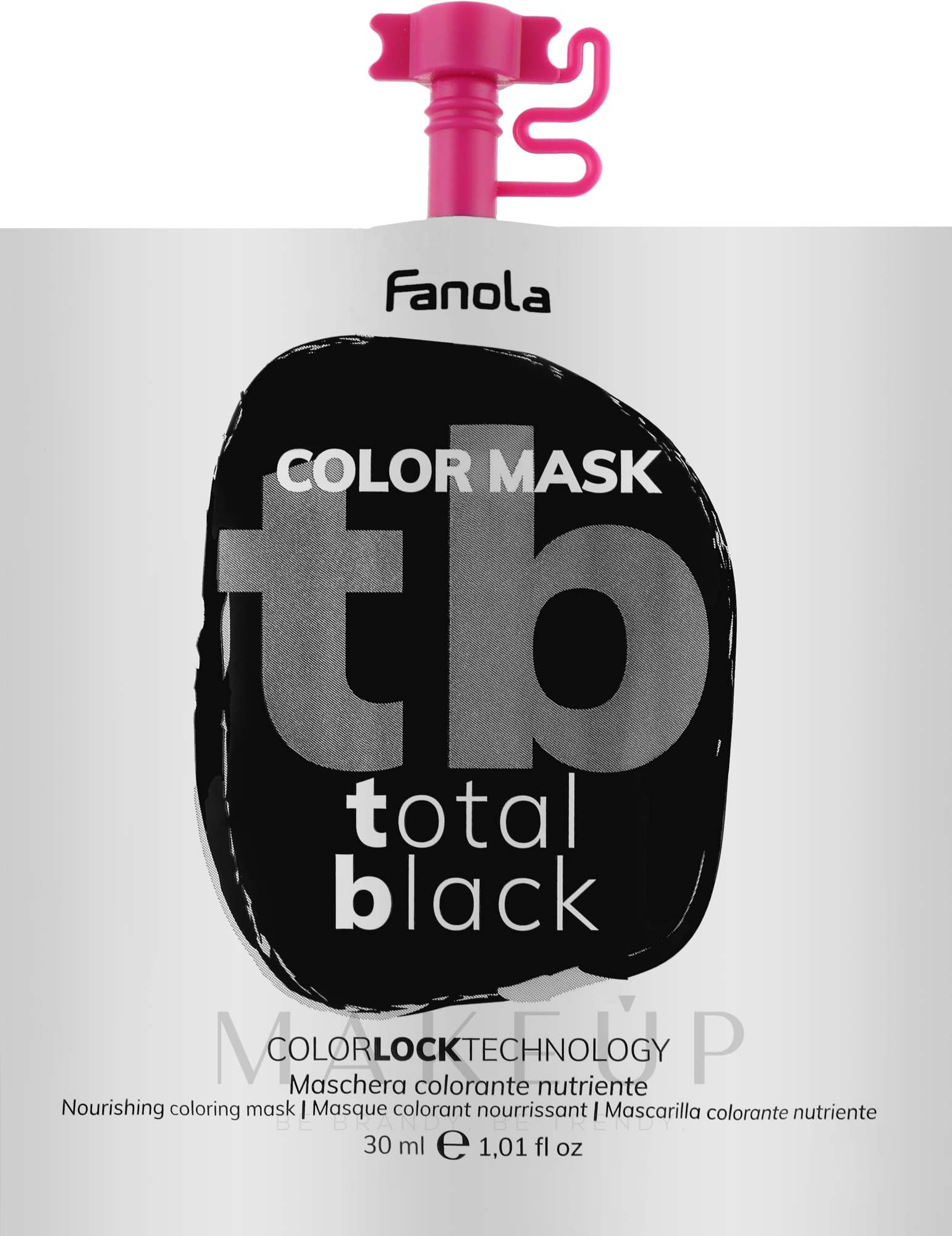 Feuchtigkeitsspendende getönte Haarmaske 30 ml - Fanola Color Mask — Bild Black