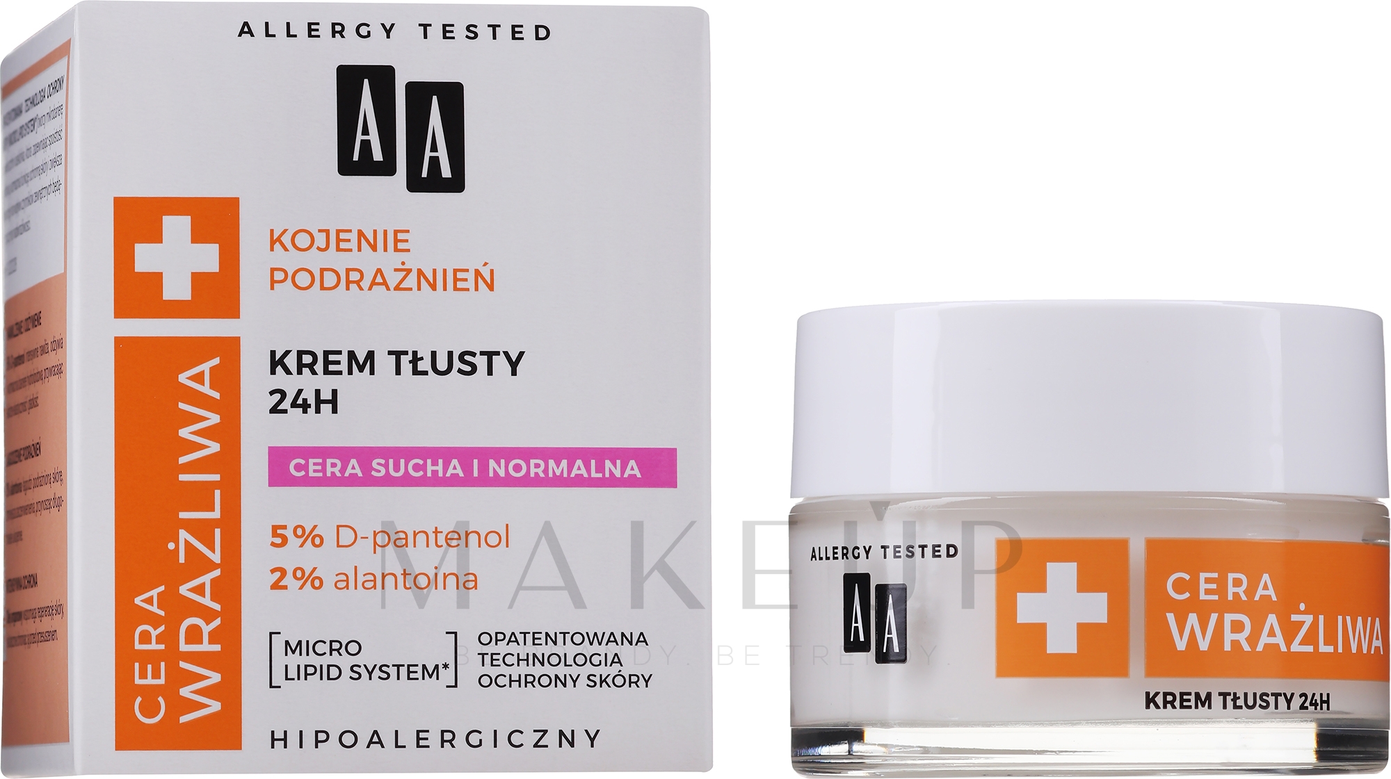 Beruhigende Gesichtscreme gegen Hautreizungen - AA Technolgia Wieku Cera Wrażliwa Cream For Normal And Dry Skin — Bild 50 ml
