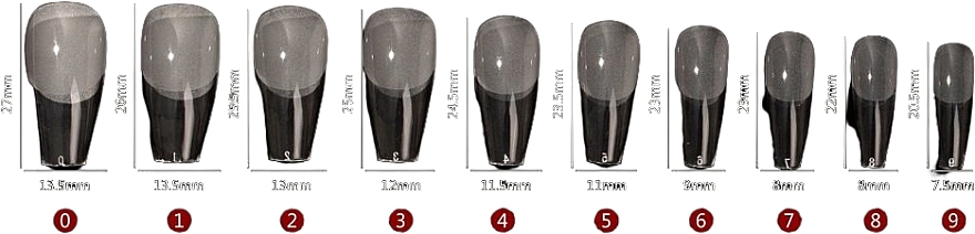 Falsche Nagelspitzen Acryl transparent 504 St. - Reney Cosmetics Soft Gel Tips Medium Coffin RX-102 — Bild N2