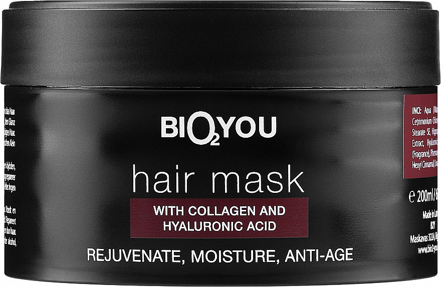 Haarmaske mit Kollagen und Hyaluronsäure - Bio2You Natural Hair Mask — Bild N1