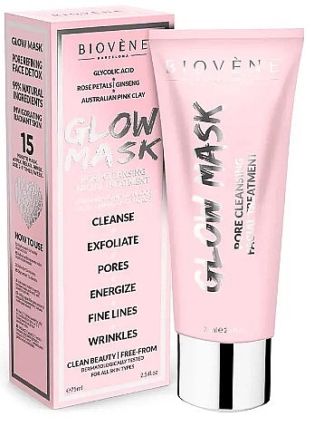 Gesichtsmaske mit rosa Tonerde - Biovene Glow Mask Pore Cleansing Facial Treatment — Bild N3