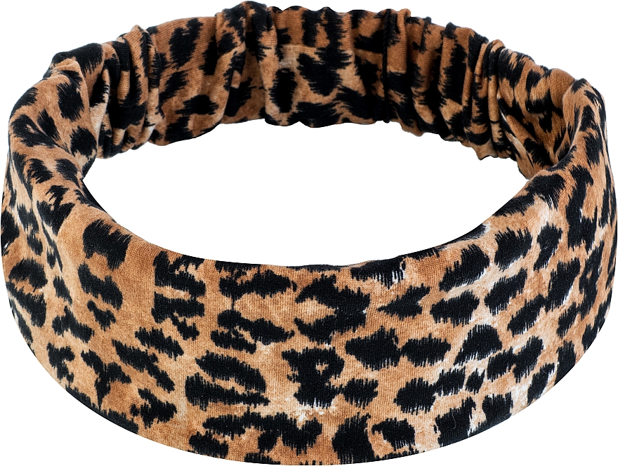 Stirnband Knit Fashion Classic, gerader Jersey, roter Leopard - MAKEUP Hair Accessories — Bild N1