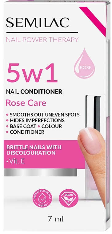 Nagelconditioner - Semilac Nail Power Therapy 5 In 1 Rose Care — Bild N1