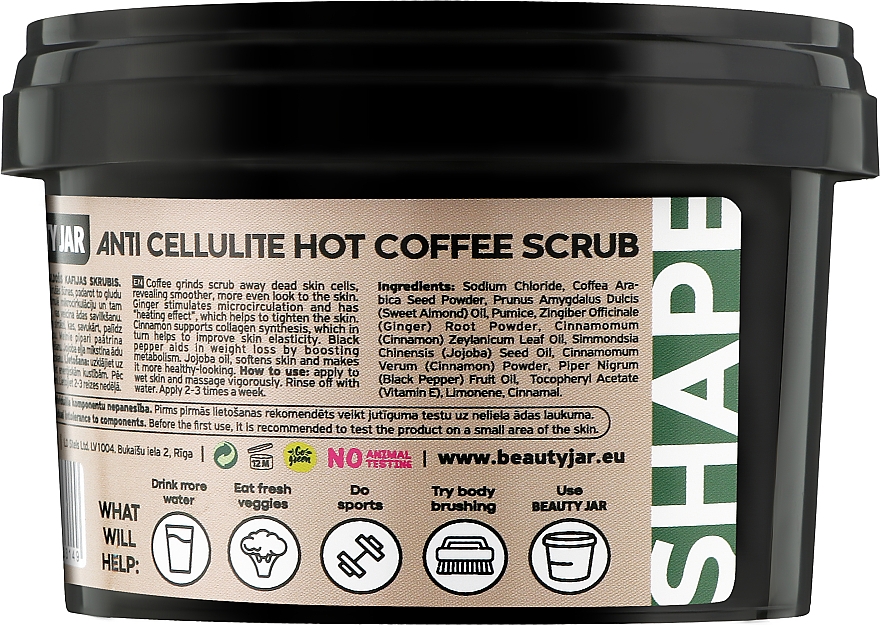 Körperpeeling gegen Cellulite mit Kaffee und Jojobaöl - Beauty Jar Shape Anti-Cellulite Hot Coffee Scrub — Bild N2