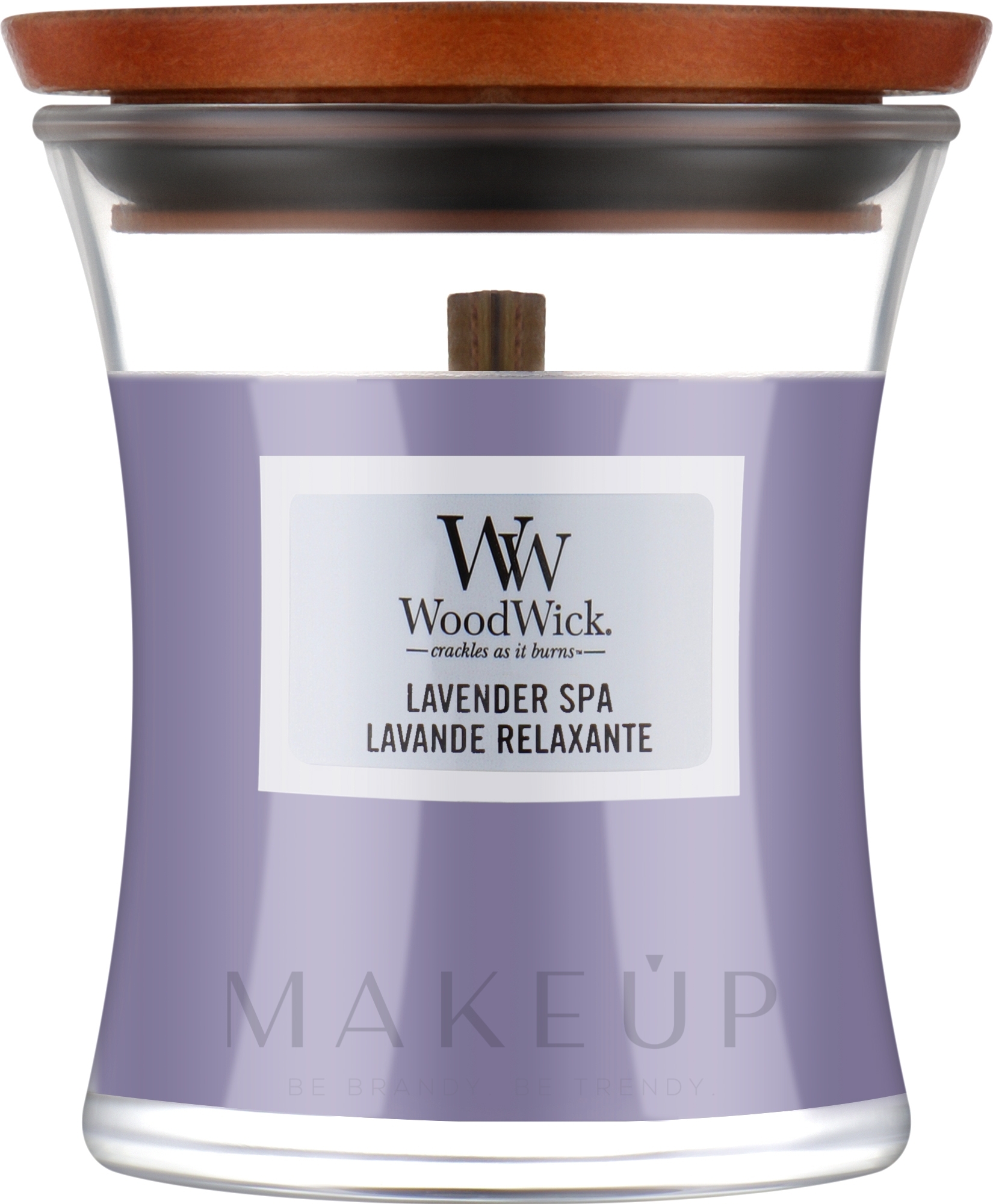 Duftkerze im Glas Lavender Spa - WoodWick Hourglass Candle Lavender Spa — Bild 85 g
