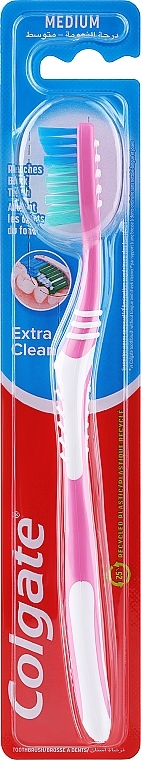 Zahnbürste mittel Extra Clean rosa-weiß - Colgate Extra Clean Medium — Bild N1