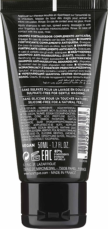 GESCHENK! Stärkendes Shampoo gegen Haarausfall - Lazartigue Fortify Fortifying Shampoo Anti-Hairloss Complement (Mini)  — Bild N2