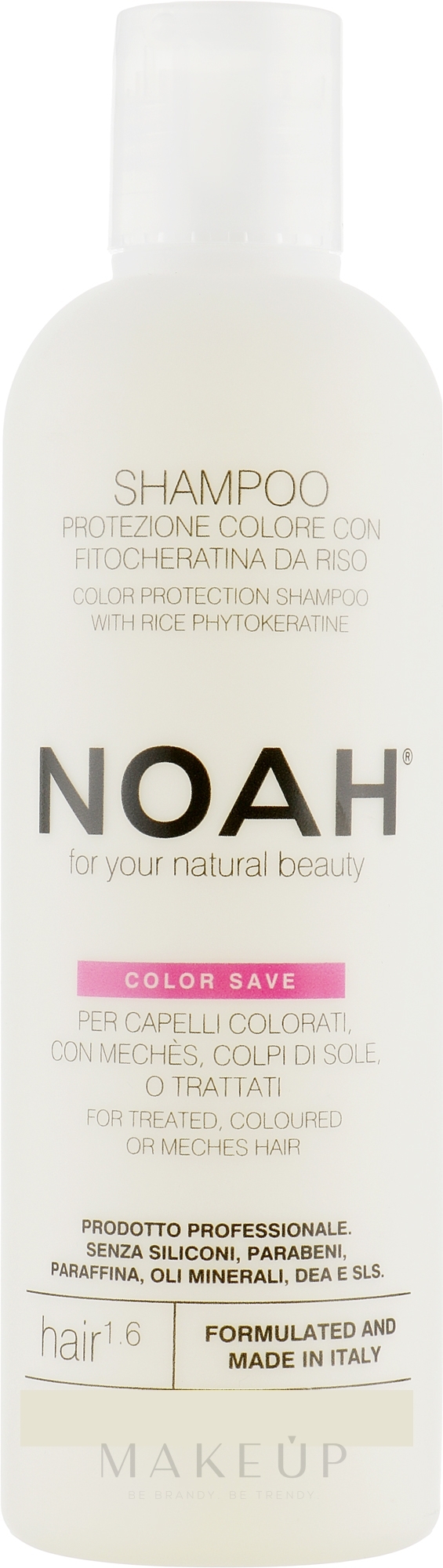 Farbschützendes Shampoo mit Phytokeratin aus Reis für coloriertes und strapaziertes Haar - Noah — Bild 250 ml