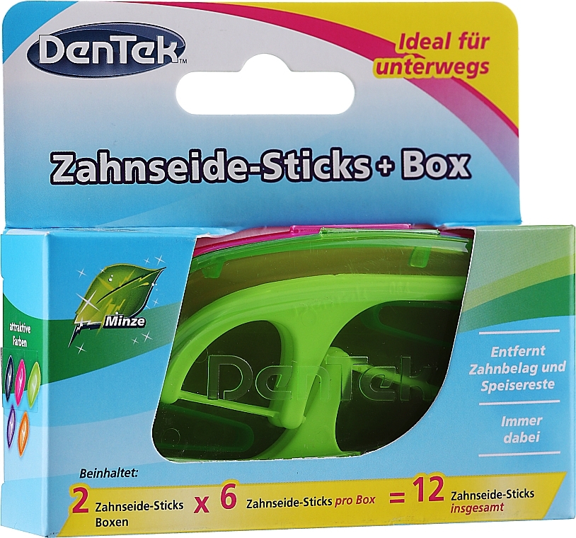 Zahnseide-Sticks + Box grün - Dentek Moulthwash Blast — Bild N1