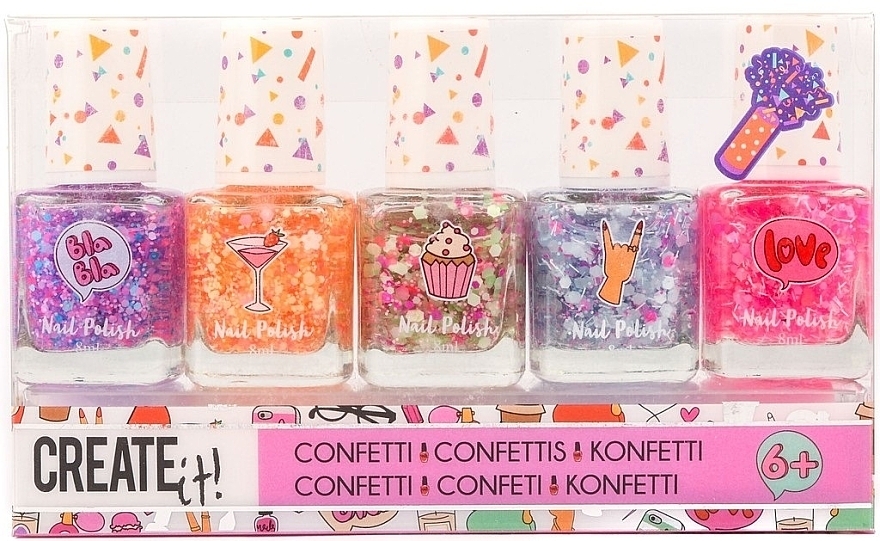 Create It! Nail Polish Confetti (nail/polish/5x8ml) - Nagellack-Set Konfetti — Bild N2