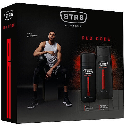 STR8 Red Code - Duftset (Deodorant Spray/75ml + Duschgel/250ml) — Bild N1