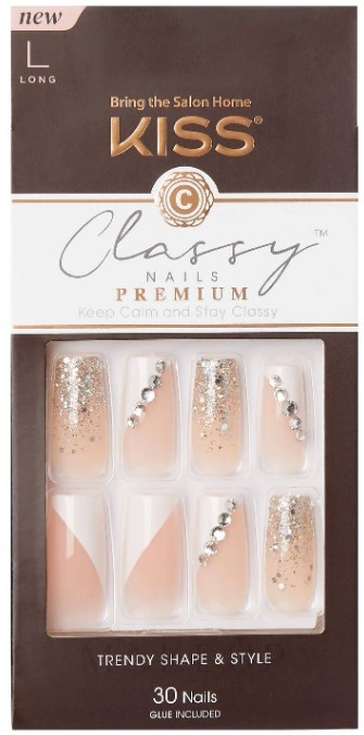 Falsche Nägel mit Kleber - Kiss Nails Classy Nails Premium Classy L Long — Bild Gorgeous