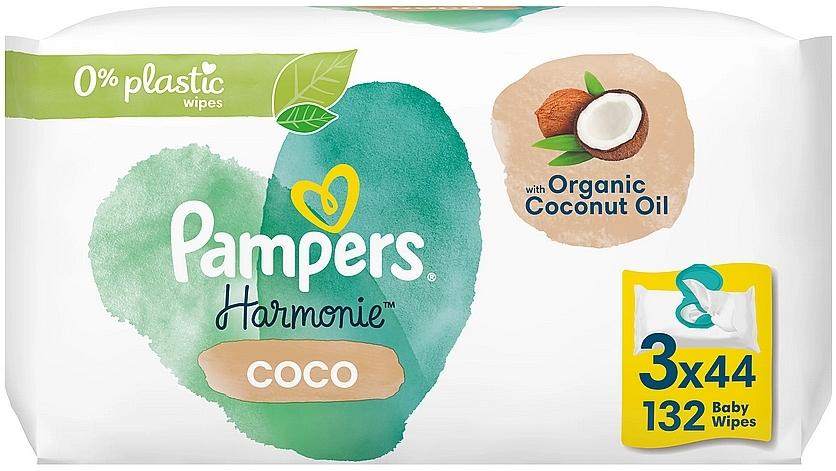 Feuchttücher für Babys 3x44 St. - Pampers Harmonie Coco Baby Wipes — Bild N1