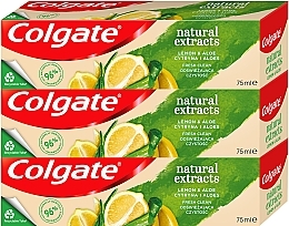 Set - Colgate Natural Extracts Ultimate Fresh Clean Lemon & Aloe Trio (toothpaste/3x75ml) — Bild N2