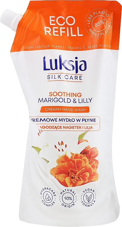 Flüssige Cremeseife Calendula und Lilie - Luksja Silk Care Soothing Marigold & Lily Hand Wash (Doypack)  — Bild N1