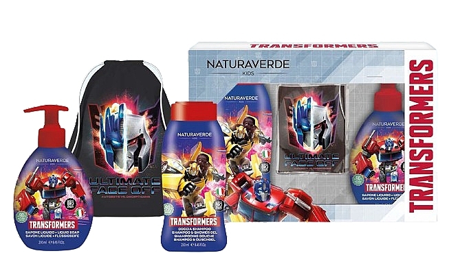 Set - Naturaverde Kids Transformers (sh/gel/250ml + liquid/soap/250ml + bag) — Bild N2