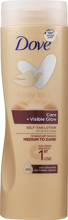Selbstbräunungslotion für den Körper - Dove Visible Glow Gradual Self-Tan Body Lotion Medium to Dark — Bild N1
