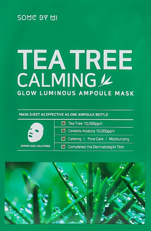 Beruhigende Tuchmaske für das Gesicht mit Wassernabel- und Teebaumextrakt - Some By Mi Tea Tree Calming Glow Luminous Ampoule Mask — Bild N1