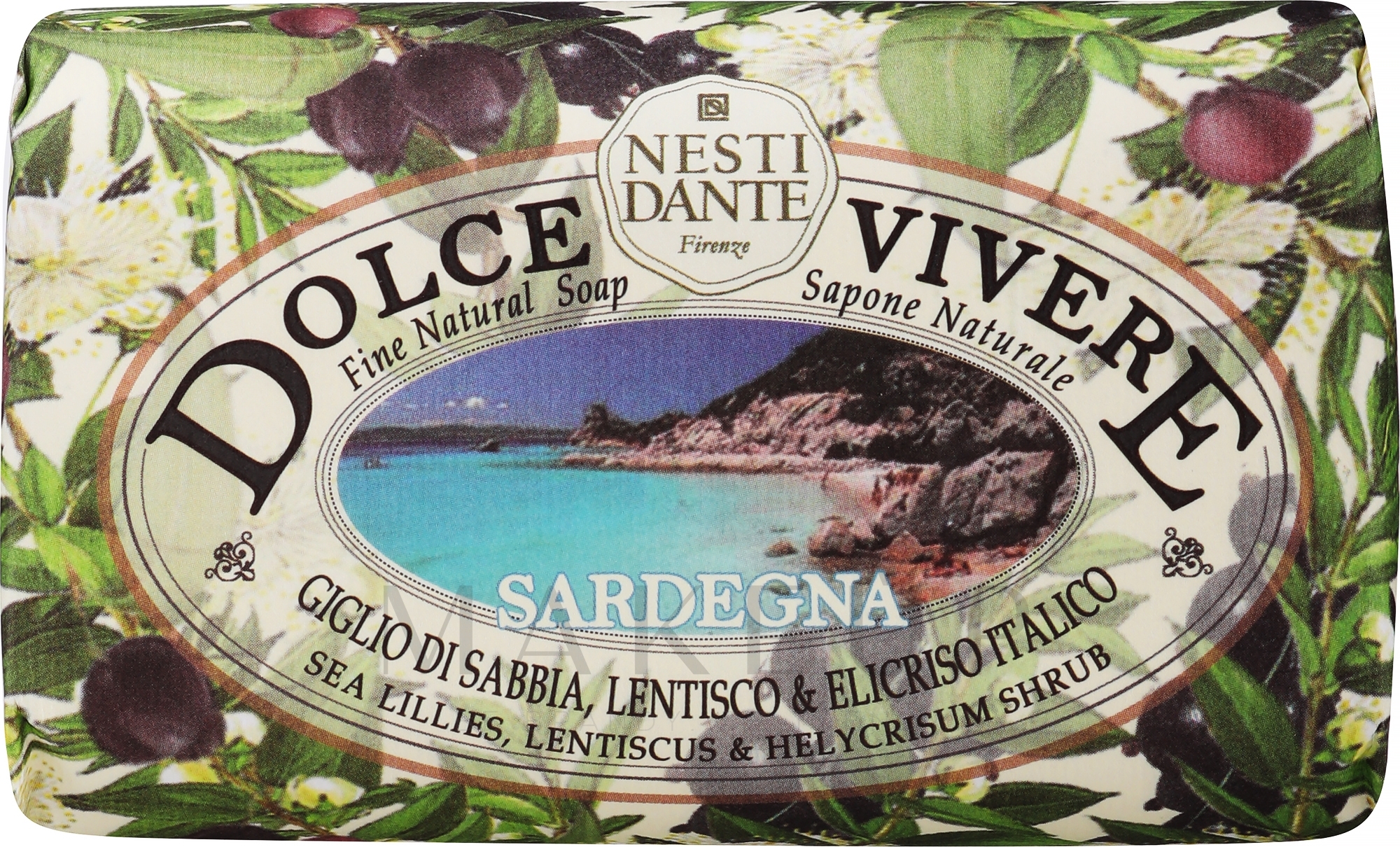 Naturseife Sardegna - Nesti Dante Wild Soap Myrtle Nectar, Lentiscus & Helycrisum Shrub Dolce Vivere Collection — Bild 250 g