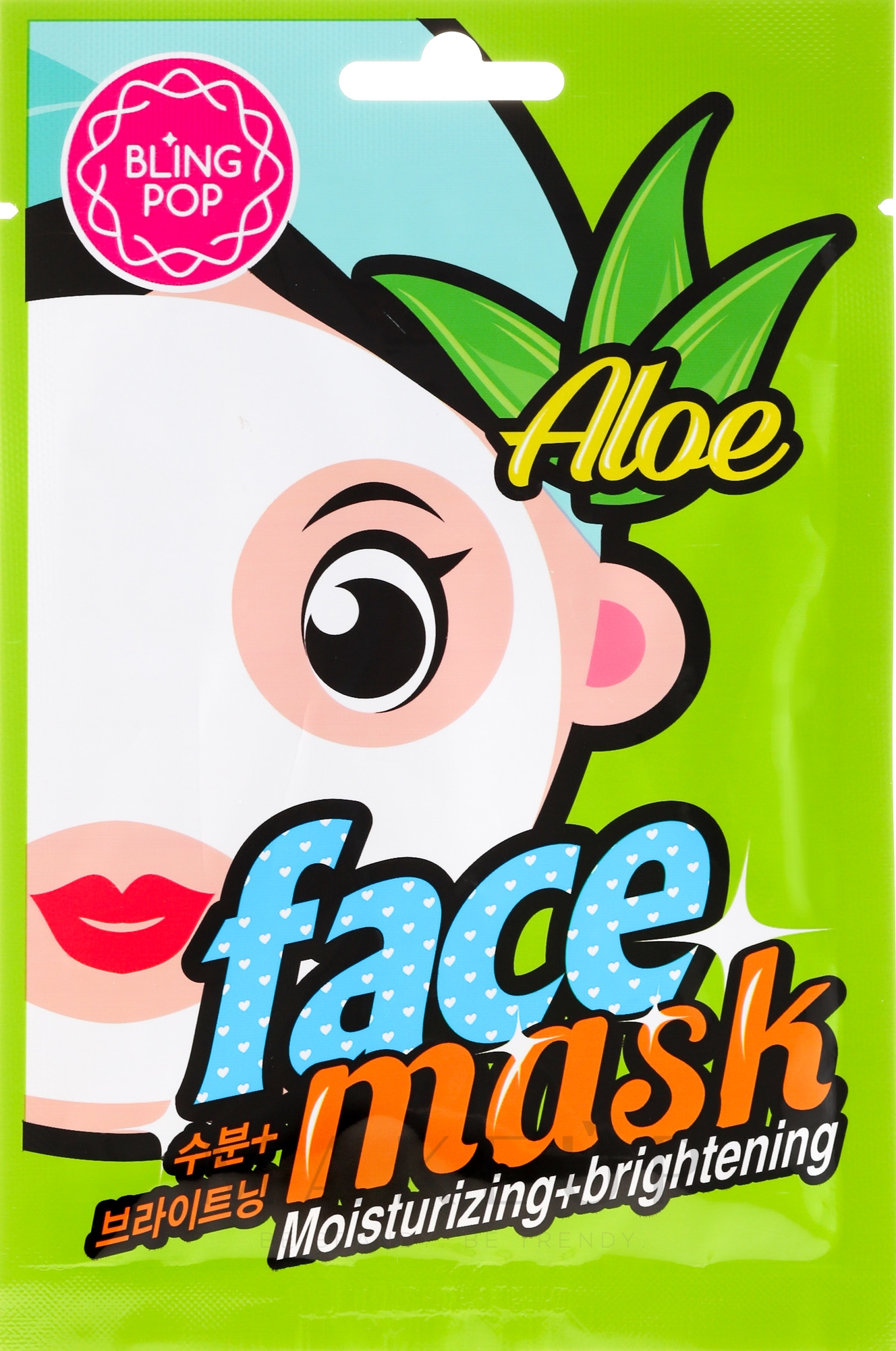 Feuchtigkeitsspendende und aufhellende Gesichtsmaske mit Aloeextrakt - Bling Pop Aloe Moisturizing & Brightening Face Mask — Foto 20 ml