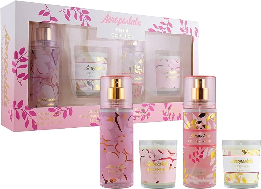 Abschminkpad-Set - Aeropostale Floral Collection Gift Set (mist/2x100ml + candle/2x85g) — Bild N1