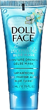 GESCHENK! Feuchtigkeitsspendende Gel-Maske für das Gesicht mit Meeresantarktis und Blaualgen - Doll Face The Incredible Blue Mask (Mini) — Bild N1