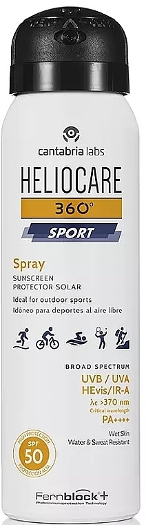 Sonnenschutz-Körperspray SPF 50+ - Cantabria Labs Heliocare 360º Sport Spray SPF50 — Bild N1